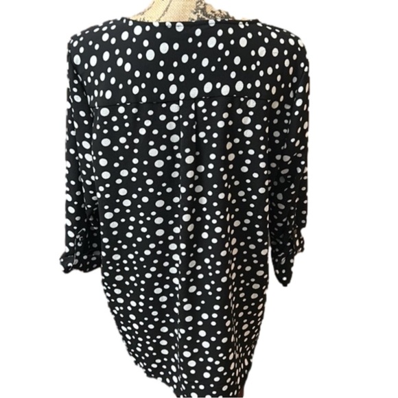 Cathy Tunic Black & White polka dot with accents EUC - Picture 4 of 7
